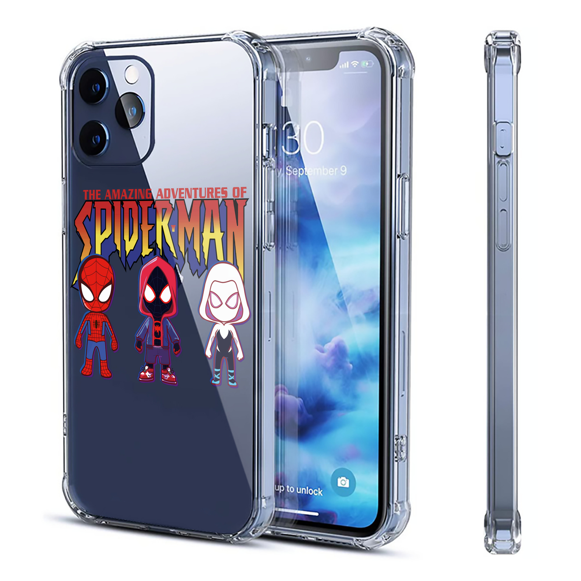 （画像用） Spider Man スパイダーマン 【iPhone 12シリーズ対応】透明スマホケース（クリアソフトケース）